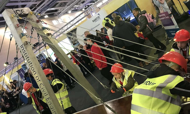 Children visiting a careers event