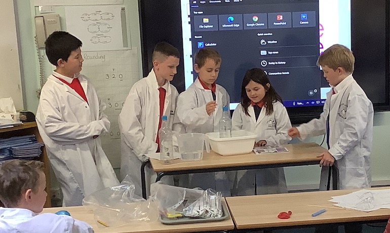 a group of primary science ambassadors in training 
