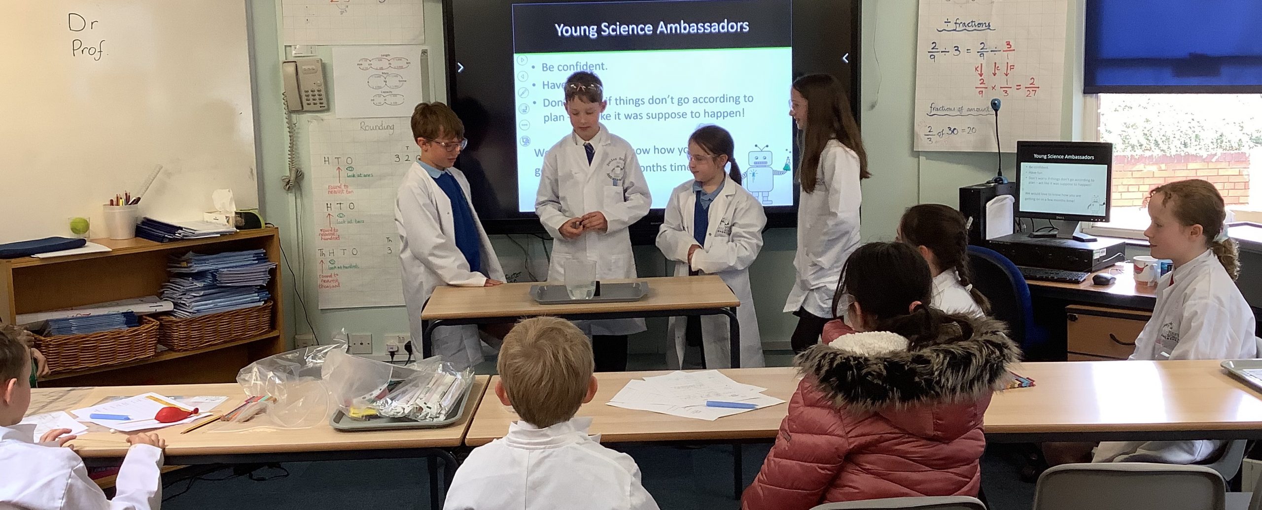 Primary Science Ambassadors in training in classroom